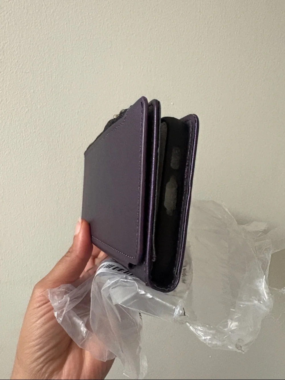 Plum Purple Zip Wallet with ID Window